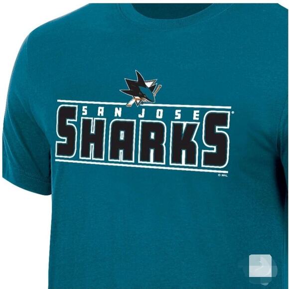 NHL San Jose Sharks Men's Short Sleeve T Shirt Teal Small - Picture 3 of 4
